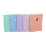 Oxford cahier�� spirale smart a5 14, 8 x 21 cm - petits carreaux 5x5 - 160 pages - coloris pastel