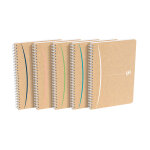 Oxford cahier  spirale touareg a5 14, 8 x 21 cm - 90g - papier recycl - petits carreaux 5x5 - 180 pages ...