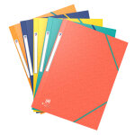 Oxford chemise 3 rabats bicolor recyc + a4 lastique couverture carte couleurs assorties - lot de 10