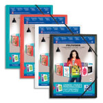 Oxford chemise 3 rabats et lastiques personnalisable polyvision en polypro 5 / 10e. a4. assortis opaque ...