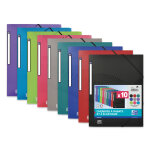 Oxford chemises 3 rabats osmose a4 �lastique couverture pp couleurs assorties - lot de 10