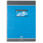 Oxford conquerant c7 cahier reliure piqre 17x22 cm 96 pages 70g petits carreaux 5x5 nf. couverture carte ...