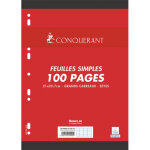 Oxford conquerant c7 feuillets mobiles 21x29, 7cm 100 pages grands carreaux blancs 90g. sous sachet Oxford conquerant c7 feuillets mobiles 21x29, 7cm 100 pages grands carreaux blancs 90g. sous sachet