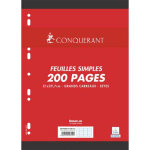 Oxford conquerant c7 feuillets mobiles 21x29, 7cm 200 pages grands carreaux 90g. sous sachet