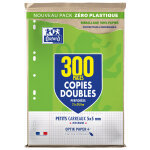 Oxford copies doubles feuilles a4 perfor�es - petits carreaux 5x5 avec marge - etui de 300 feuilles
