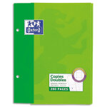 Oxford etui 200 copies doubles 90g perfores blanches 17x22cm seys