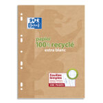 Oxford etui 200 copies simples recycles 90g perfores blanches format 21x29, 7cm grands carreaux seys ...