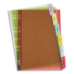 Oxford intercalaires 4 positions  onglets personnalisables en pvc 12 / 100e. format a6. coloris assortis ...