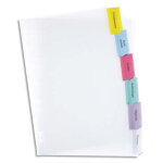 Oxford intercalaire 6 positions  onglets personnalisables en pvc 17 / 100e. format a4 + . coloris assortis ...