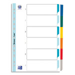 Oxford intercalaire en carte blanche 170g, 6 positions renforces mylar, format a4. coloris assortis