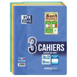 Oxford office oxford lot de 3 cahiers easybook kraft en carte  rabats agraf 24x32 96 pages 90g seys ...
