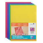 Oxford pochettes - coin haute r�sistance a4 pvc lisse couleurs assorties - lot de 10