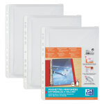 Oxford pochettes perfores  soufflet et  velcro a4 en pp grain 20 / 100e incolore - lot de 10