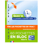 Oxford pochettes perfor�es transparentes en bloc quick'in a4 pp lisse - lot de 60