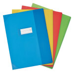 Oxford prot�ge cahier a4 en pvc - format 34 x 32 cm avec rabat et porte �tiquette - assortis