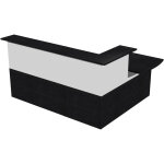 Pack banque d'accueil ola - angle 90 + module haut l. 120 cm + module haut l. 80 cm + module bas l. ...