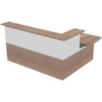 Pack banque d'accueil ola - angle 90 + module haut l. 120 cm + module haut l. 80 cm + module bas l. ...