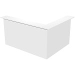 Pack banque d'accueil ola - angle 90° + module haut l. 120 cm + module haut l. 80 cm - blanc Pack banque d'accueil ola - angle 90° + module haut l. 120 cm + module haut l. 80 cm - blanc