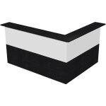 Pack banque d'accueil ola - angle 90 + module haut l. 120 cm + module haut l. 80 cm - noir / blanc.