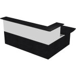 Pack banque d'accueil ola - angle 90 + module haut l. 140 cm + module haut l. 80 cm + module bas l. ...