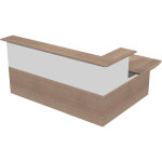 Pack banque d'accueil ola - angle 90 + module haut l. 140 cm + module haut l. 80 cm + module bas l. ...