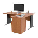 Pack bureau d'angle compact retour  droite pronto bois - l. 160 x p. 100 cm - plateau aulne - pieds ...