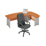Pack bureau d'angle direction pronto bois l. 166 x p. 90 cm plateau aulne avec retour droite l. 160 x ...