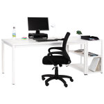 Pack bureau budget - plateau droit l. 160 x p. 80 cm - plateau blanc - pieds blanc + bibliothèque blanche ... Pack bureau budget - plateau droit l. 160 x p. 80 cm - plateau blanc - pieds blanc + bibliothèque blanche ...