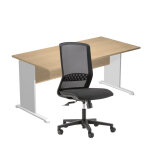 Pack bureau droit pronto bois - l. 160 x p. 80 cm - plateau chêne - pieds l aluminium + siège tekna tissu ... Pack bureau droit pronto bois - l. 160 x p. 80 cm - plateau chêne - pieds l aluminium + siège tekna tissu ...