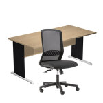 Pack bureau droit pronto bois - l. 160 x p. 80 cm - plateau chne - pieds l noir + sige tekna tissu ...