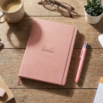 Pack carnet rhodia a5 rhodiarama 90g - 160 pages lign�es - coloris bois de rose + 1 stylo bic 4 couleurs ...