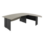 Pack direction activity : bureau + retour courbes l. 230 x p. 192 cm - plateau ch�ne gris - pieds pleins ...