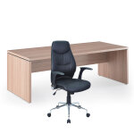 Pack direction bureau droit flore l. 180 x p. 90 cm - plateau noyer - pieds panneaux + sige performer ...