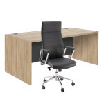 Pack direction bureau droit osiris l. 180 x p. 90 cm - chêne bocage + siège nell simili cuir noir Pack direction bureau droit osiris l. 180 x p. 90 cm - chêne bocage + siège nell simili cuir noir