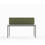 Panneau �cran sato pour bureau simple l. 160 cm - tissu vert for�t pince aluminium