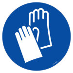 Panneau port de gants obligatoire diam�tre 18 cm souple adh�sif