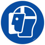 Panneau signalisation polystyrne rigide visire de protection obligatoire -  180 mm - bleu