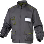 Panoply veste de travail polycoton gris et vert panostyle, deltaplus, taille xl
