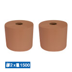 Papeco bobine d'essuyage chamois xl 1500 formats, lot de 2 bobines