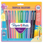 Paper mate flair original stylo feutre  capuchon pointe moyenne 0, 7 mm - pochette 12 couleurs tropical ...