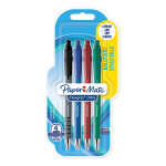 Paper mate flexgrip ultra rt stylo bille rtractable pointe moyenne 1 mm - lot de 4 couleurs assorties ...