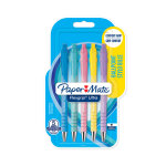 Paper mate flexgrip ultra rt stylo bille rtractable pointe moyenne 1 mm encre noire - lot de 5 couleurs ...