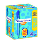 Paper mate inkjoy 100 rt stylo bille rtractable pointe moyenne 1 mm bleu - bote de 80 + 20 offerts