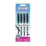 Paper mate papermate sachet de 4 stylos gel jiffy  capuchon pointe ultra fine 0, 5 mm. encre noire.