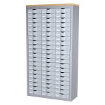 Paperflow armoire 3 colonnes cycladis 60 tiroirs - ht 169, 5 cm - aluminium