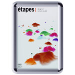 Paperflow cadre photo a4  clapets - coins arrondis - aluminium - lot de 12