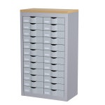 Paperflow comptoir 2 colonnes cycladis 24 tiroirs - ht 106. 5 cm - aluminium Paperflow comptoir 2 colonnes cycladis 24 tiroirs - ht 106. 5 cm - aluminium