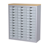 Paperflow comptoir 3 colonnes cycladis 36 tiroirs - ht 106. 5 cm - aluminium