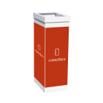 Paperflow poubelle de tri s�lectif pour canettes - 60l - rouge corps blanc