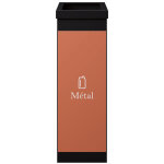 Paperflow poubelle de tri sélectif pour le recyclage du métal - 60l - orange corps noir Paperflow poubelle de tri sélectif pour le recyclage du métal - 60l - orange corps noir